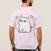 Schattige Boze Kat Zittend T-shirt (Achterkant)