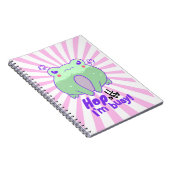 Schattige boze kikker kawaii roze sterren explosie notitieboek (Rechterzijde)