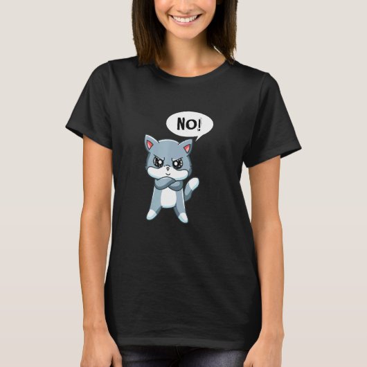 Schattige Boze Verklaring Kat T-shirt (Voorkant)