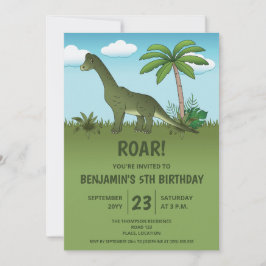 Schattige Brachiosaurus Dinosaurus Kinderverjaarda Kaart