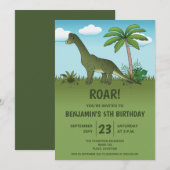 Schattige Brachiosaurus Dinosaurus Kinderverjaarda Kaart (Voorkant / Achterkant)