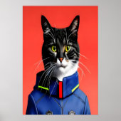 Schattige brandweerkat | AI Art Poster (Voorkant)