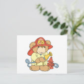 Schattige brandweerman beer briefkaart (Staand voorkant)