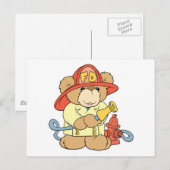 Schattige brandweerman beer briefkaart (Voorkant / Achterkant)