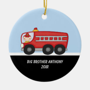 Schattige brandweerman Big Brother Ornament