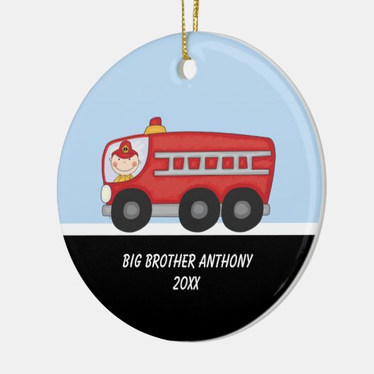 Schattige brandweerman Big Brother Ornament (Links)