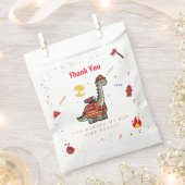 Schattige brandweerman Dino jarig Bedankzakje (Geknipt)