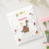 Schattige brandweerman Dino jarig Bedankzakje (Gezegeld)