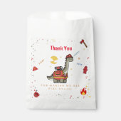 Schattige brandweerman Dino jarig Bedankzakje (Voorkant)