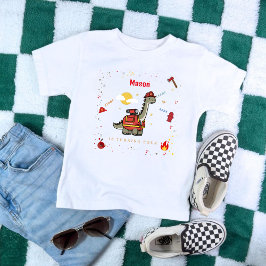 Schattige brandweerman Dino jarig T-shirt