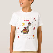 Schattige brandweerman Dino jarig T-shirt (Voorkant)