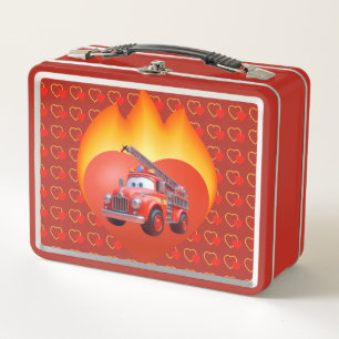 Schattige brandweerwagen Valentijnsdag