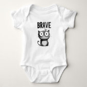 Schattige "Brave" Cat Baby Bodysuit (Voorkant)