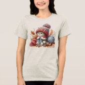 Schattige Breiende Kittens Tri-Blend Shirt (Voorkant)