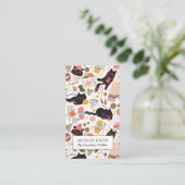 Schattige breiwerk en breiinstructie visitekaartje (Staand voorkant)