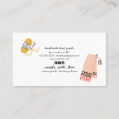 Schattige breiwerk en breiinstructie visitekaartje (Achterkant)