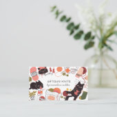 Schattige breiwerk en breiinstructie visitekaartje (Staand voorkant)