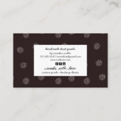 Schattige breiwerk en breiinstructie visitekaartje (Achterkant)