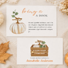 Schattige 'breng een boek mee' Pompoen Baby Shower