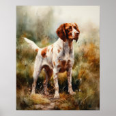 Schattige Bretagne Dog Art Print Poster (Voorkant)