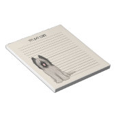 Schattige Briard gevoerd papier met aangepaste tek Notitieblok (Schuin)