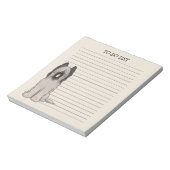Schattige Briard gevoerd papier met aangepaste tek Notitieblok (Linkerzijde)