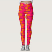 Schattige Brick Chevron Workout Rood Leggings (Voorkant)