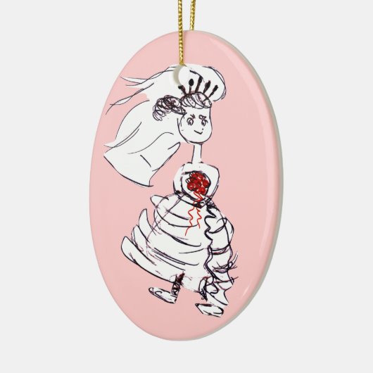 Schattige bride keramisch ornament (Links)