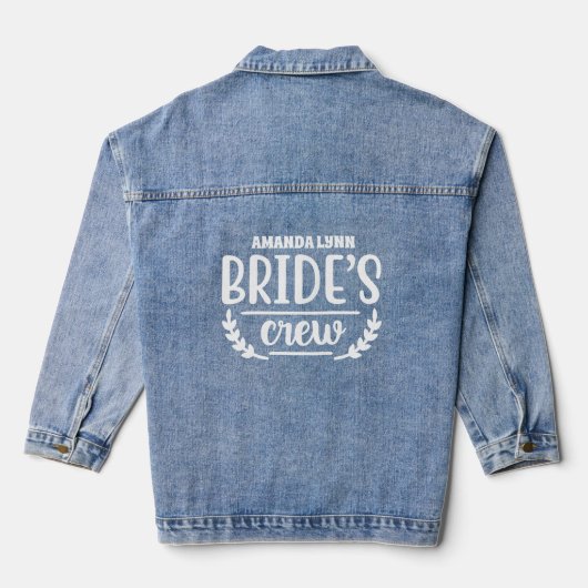 Schattige Brides crew naam toevoegen Denim Jacket (Achterkant)