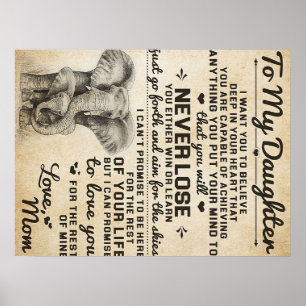 Schattige brief aan de dochter   Lovely Gift Poster