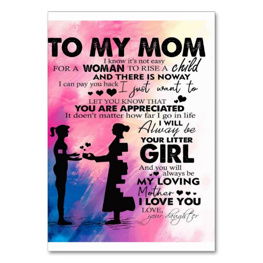 Schattige brief aan mam | Fantastisch cadeau aan m Kaart (Voorkant)