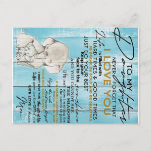 Schattige brief aan mijn dochter, liefdevol cadeau aankondigingskaart