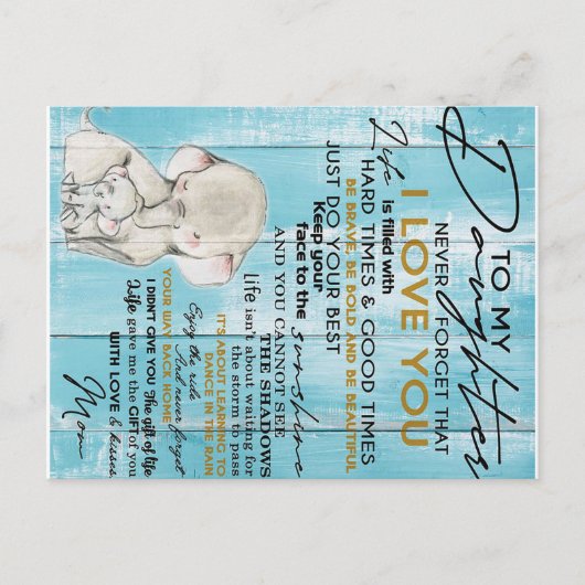 Schattige brief aan mijn dochter, liefdevol cadeau aankondigingskaart (Voorkant)