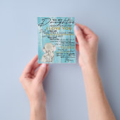 Schattige brief aan mijn dochter, liefdevol cadeau flyer (Hand)