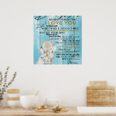 Schattige brief aan mijn dochter, liefdevol cadeau poster (Keuken)