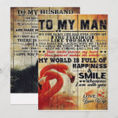 Schattige brief aan mijn man | Lovely Gift Feestdagenkaart (Voorkant / Achterkant)