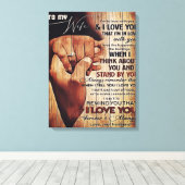 Schattige brief aan vrouw, liefdevol cadeau, canvas afdruk (Insitu (Houten vloer))