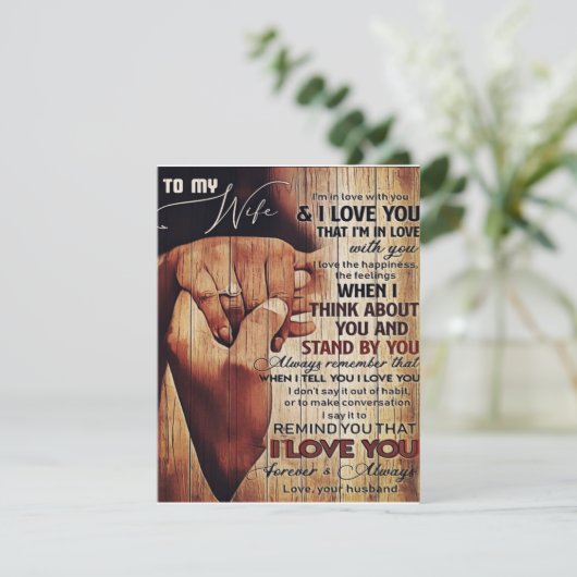 Schattige brief aan vrouw, liefdevol cadeau, kaart (Staand voorkant)