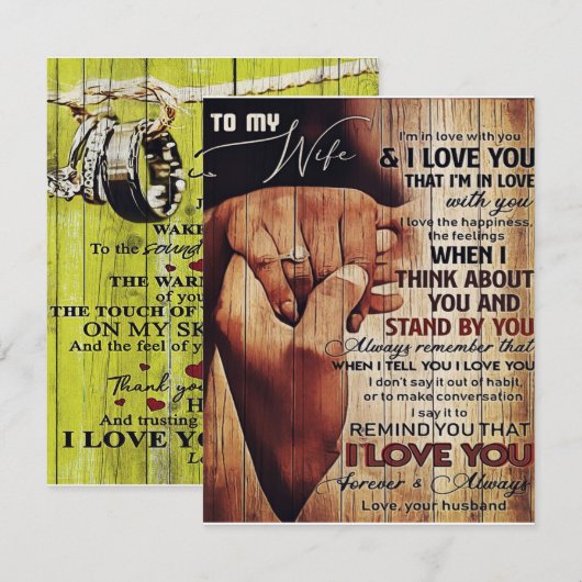 Schattige brief aan vrouw, liefdevol cadeau, kaart (Voorkant / Achterkant)