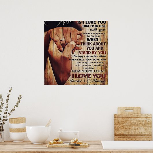 Schattige brief aan vrouw, liefdevol cadeau, poster (Keuken)