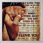 Schattige brief aan vrouw, liefdevol cadeau, poster (Voorkant)