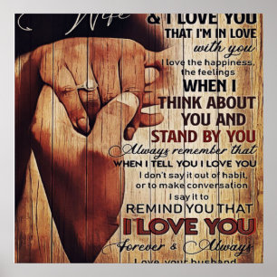 Schattige brief aan vrouw, liefdevol cadeau, poster