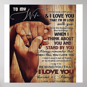 Schattige brief aan vrouw, liefdevol cadeau, poster