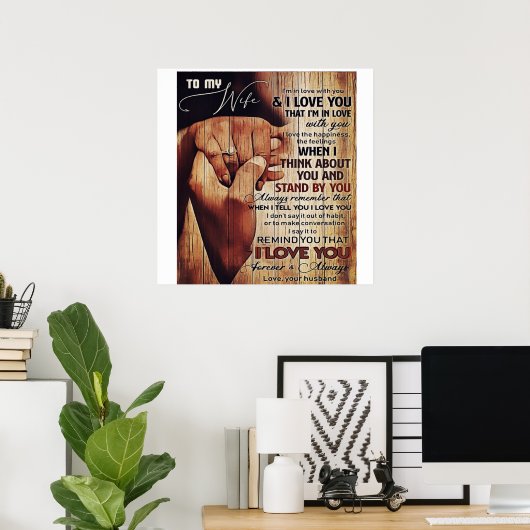 Schattige brief aan vrouw, liefdevol cadeau, poster (Thuiskantoor)