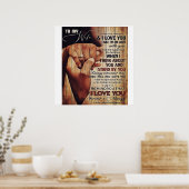 Schattige brief aan vrouw, liefdevol cadeau, poster (Keuken)