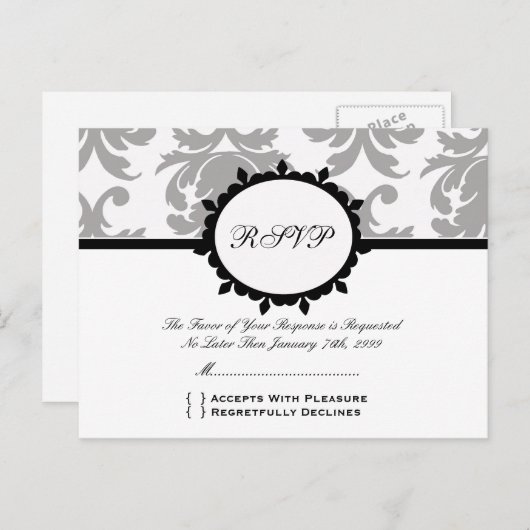 SCHATTIGE BRIEFKAART RSVP (Voorkant / Achterkant)