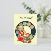 Schattige Briefkaart  Telefoonkeuze Familie Ik ben (Staand voorkant)