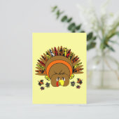 Schattige Briefkaart voor Thanksgiving van Turkije (Staand voorkant)