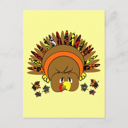 Schattige Briefkaart voor Thanksgiving van Turkije (Voorkant)
