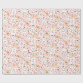 Schattige brieven aan Santa Mail kerstpatroon Cadeaupapier (Vlak)